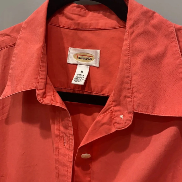 Talbots Coral Button Down Shirt - Picture 2 of 4